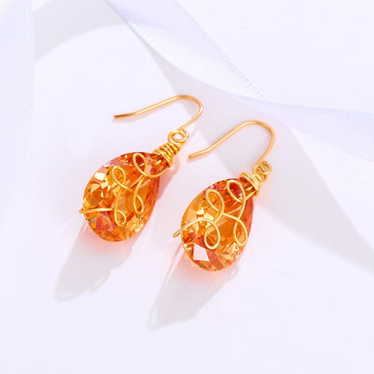 18K Bohemian Amber Earrings