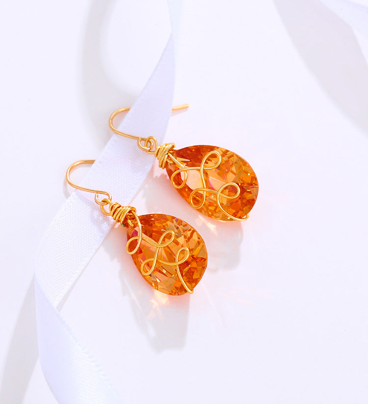 18K Bohemian Amber Earrings