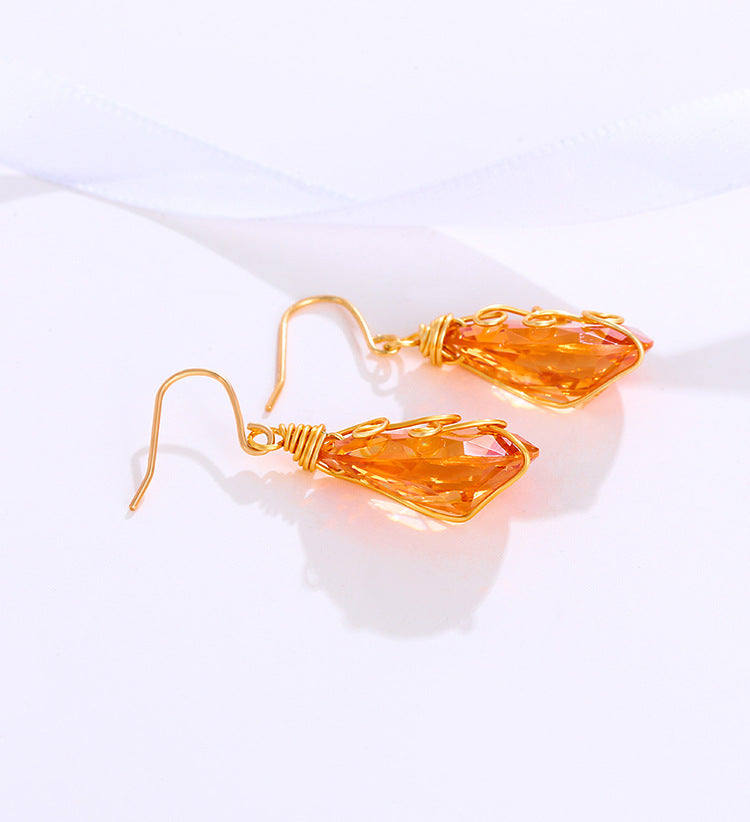 18K Bohemian Amber Earrings