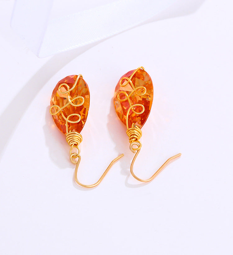 18K Bohemian Amber Earrings