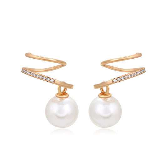 18K Twist Pearl Earrings