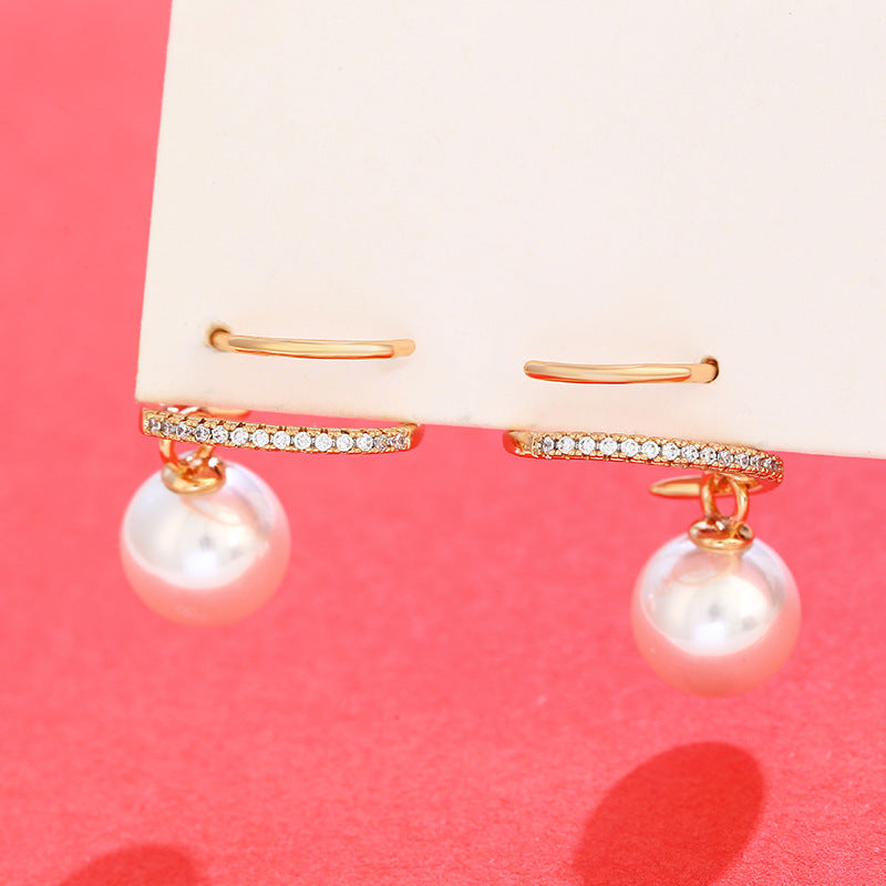 18K Twist Pearl Earrings