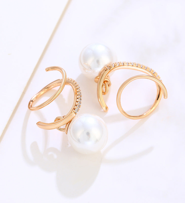 18K Twist Pearl Earrings