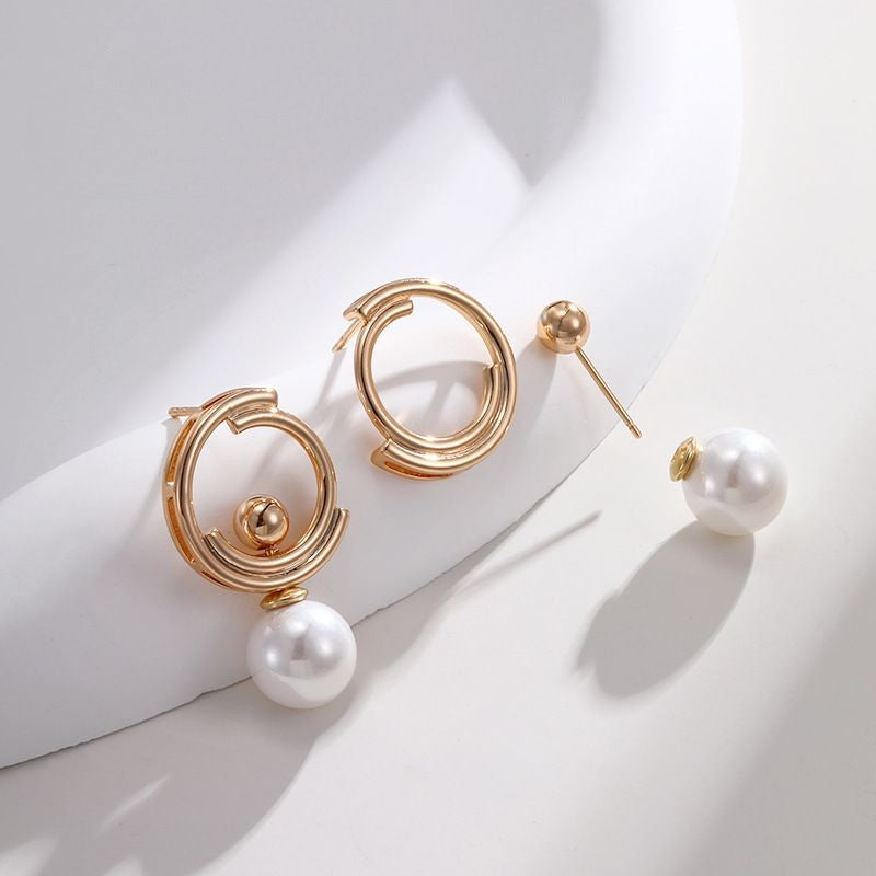 18K 2 in 1 Disassemble Pearl Earrings