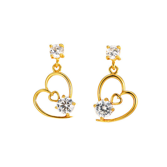 24k Heart Earrings