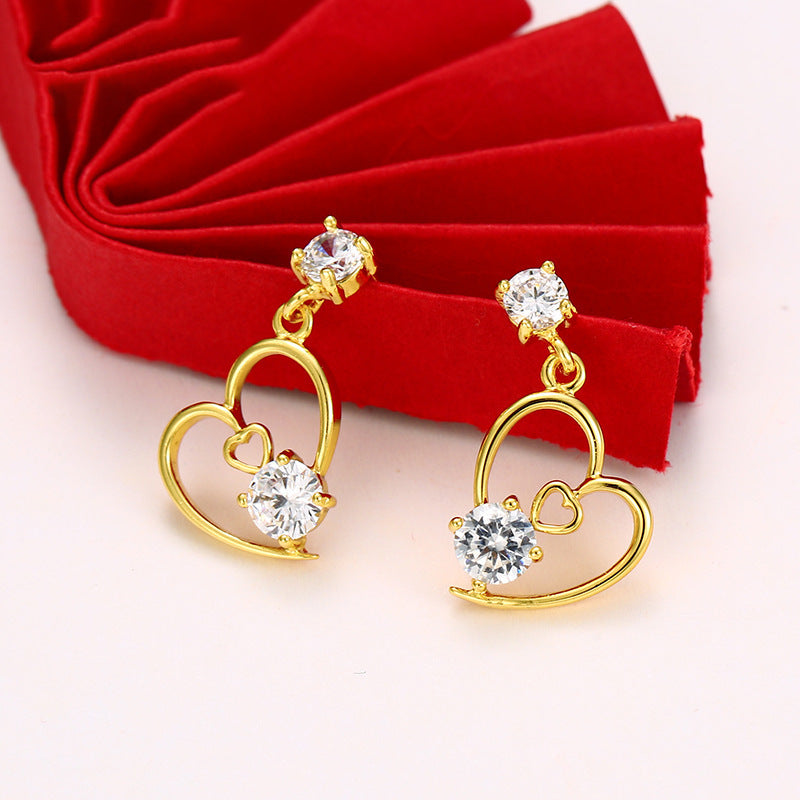 24k Heart Earrings