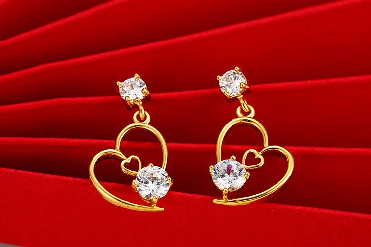 24k Heart Earrings