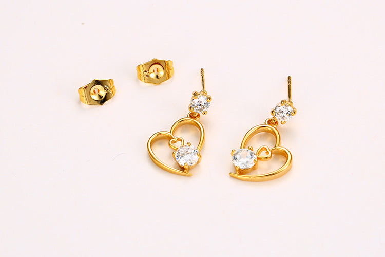 24k Heart Earrings