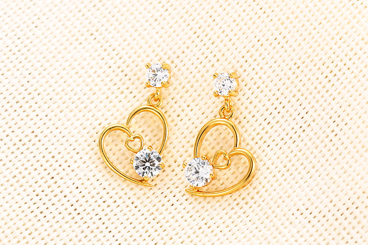 24k Heart Earrings