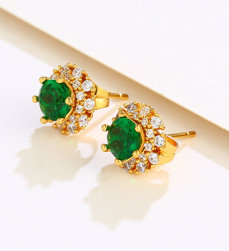 24k 2 in 1 Disassemble Zircon Earrings