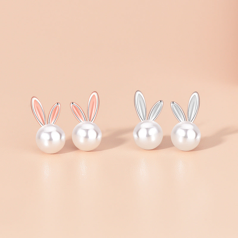 Pearl Rabbit Earrings