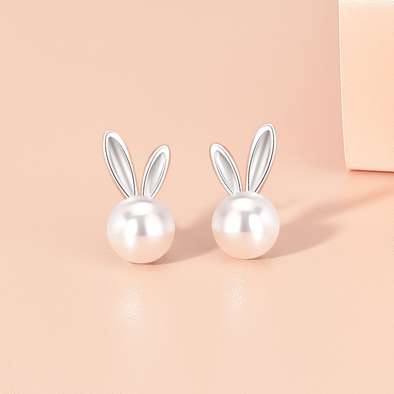 Pearl Rabbit Earrings