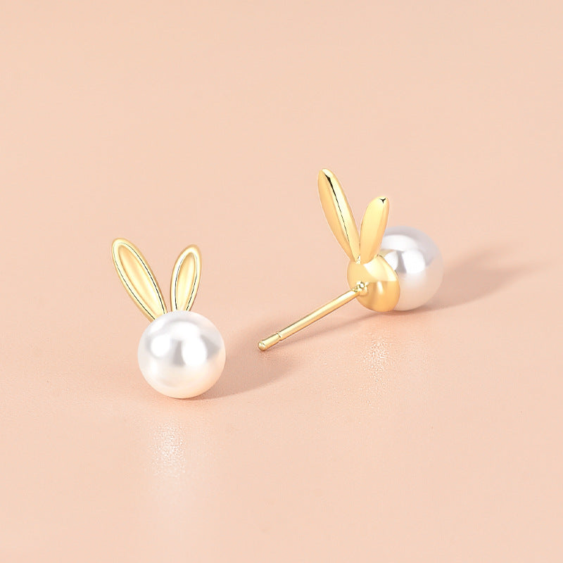 Pearl Rabbit Earrings