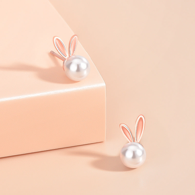 Pearl Rabbit Earrings