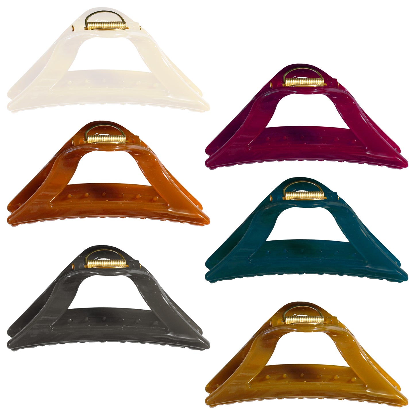 Glossy Triangle Hair Claw Clips