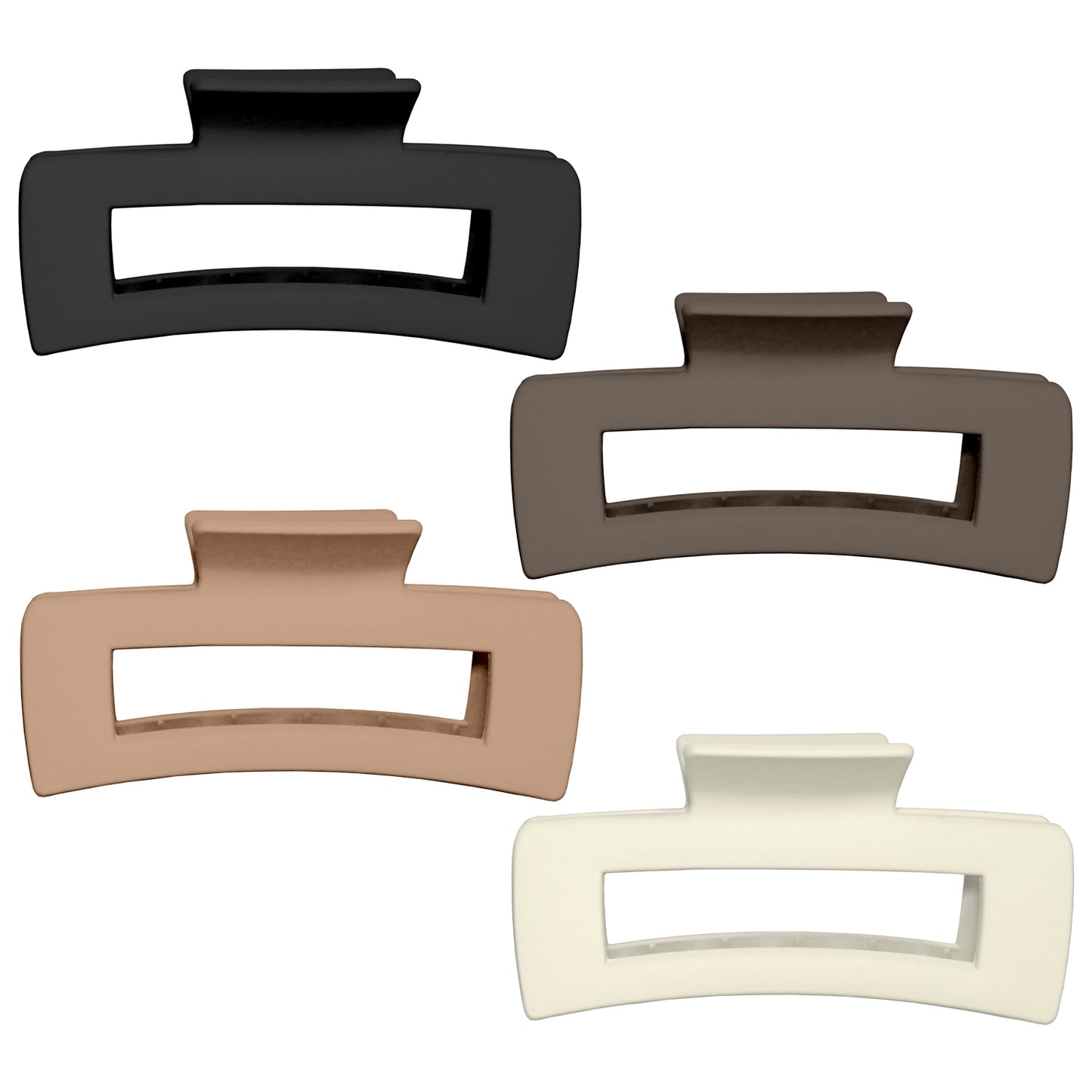 Matte Rectangle Hair Claw Clips