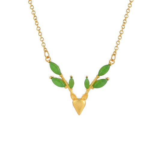 24k Antlers Necklace