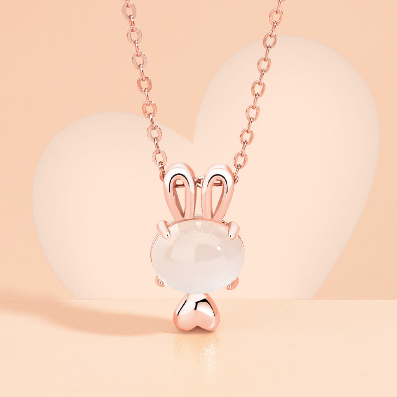 Synthetic Stone Rabbit Necklace