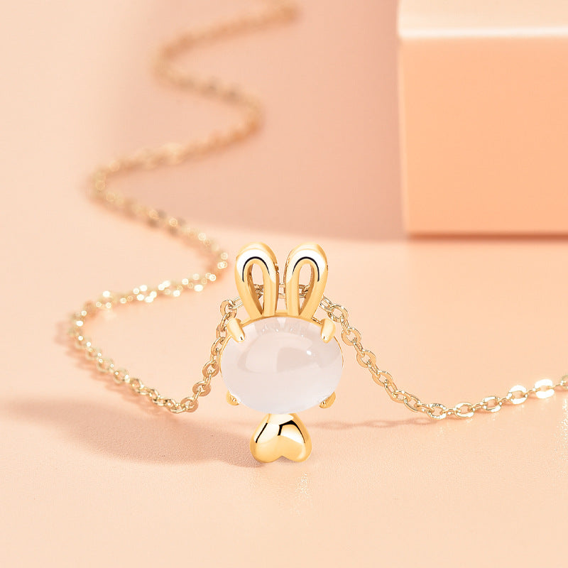 Synthetic Stone Rabbit Necklace