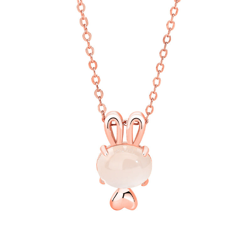 Synthetic Stone Rabbit Necklace