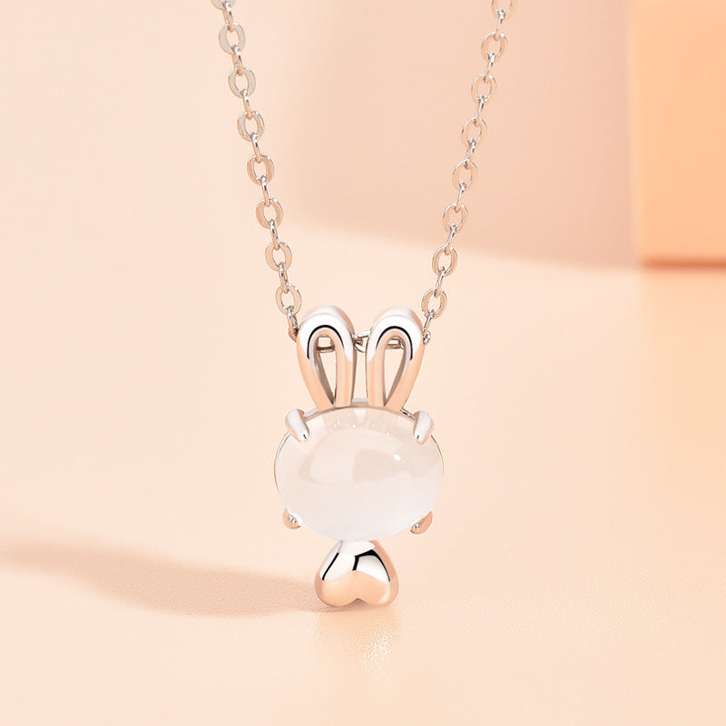 Synthetic Stone Rabbit Necklace