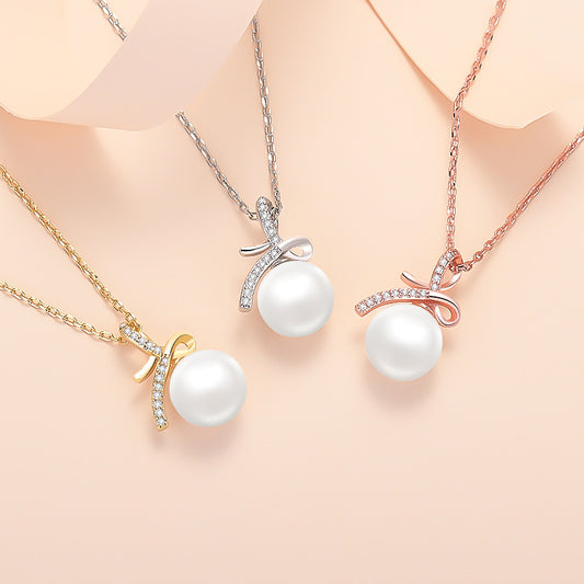 Bow Tie Pearl Necklace