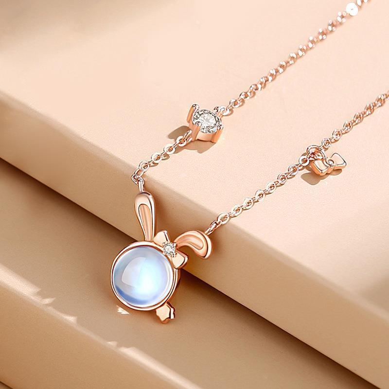 Moonstone Rabbit Necklace