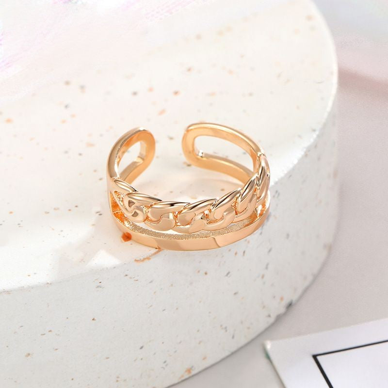 18k Chain Hollow Ring