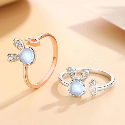 Moonstone Rabbit Ring