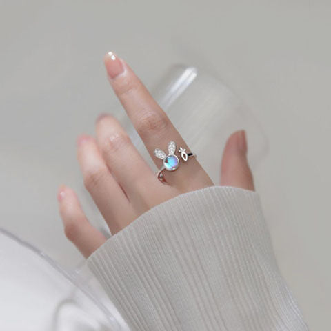 Moonstone Rabbit Ring