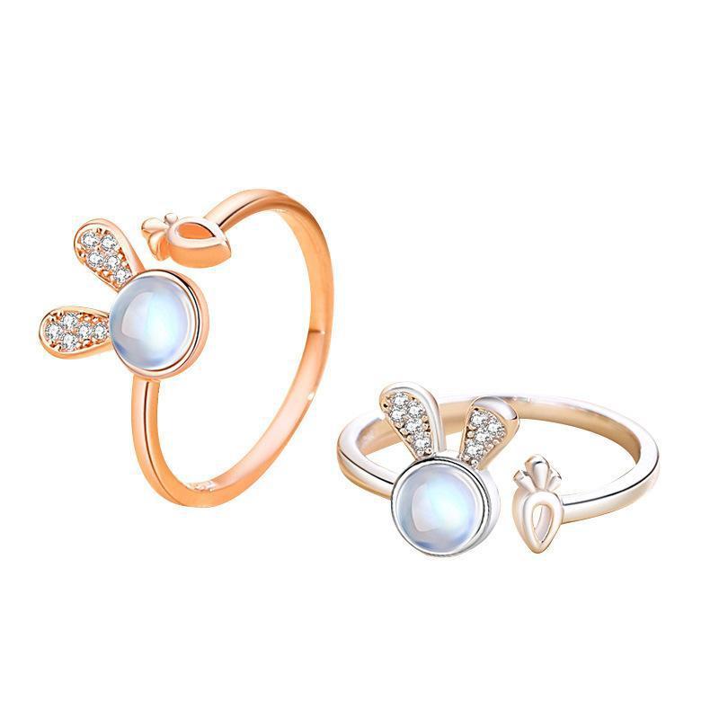 Moonstone Rabbit Ring