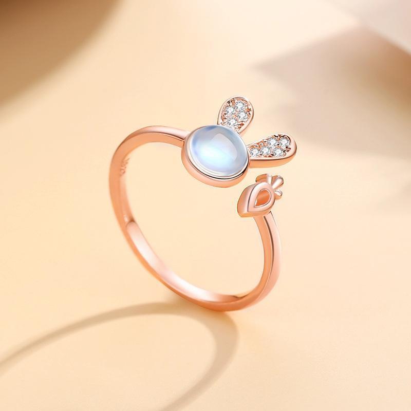 Moonstone Rabbit Ring