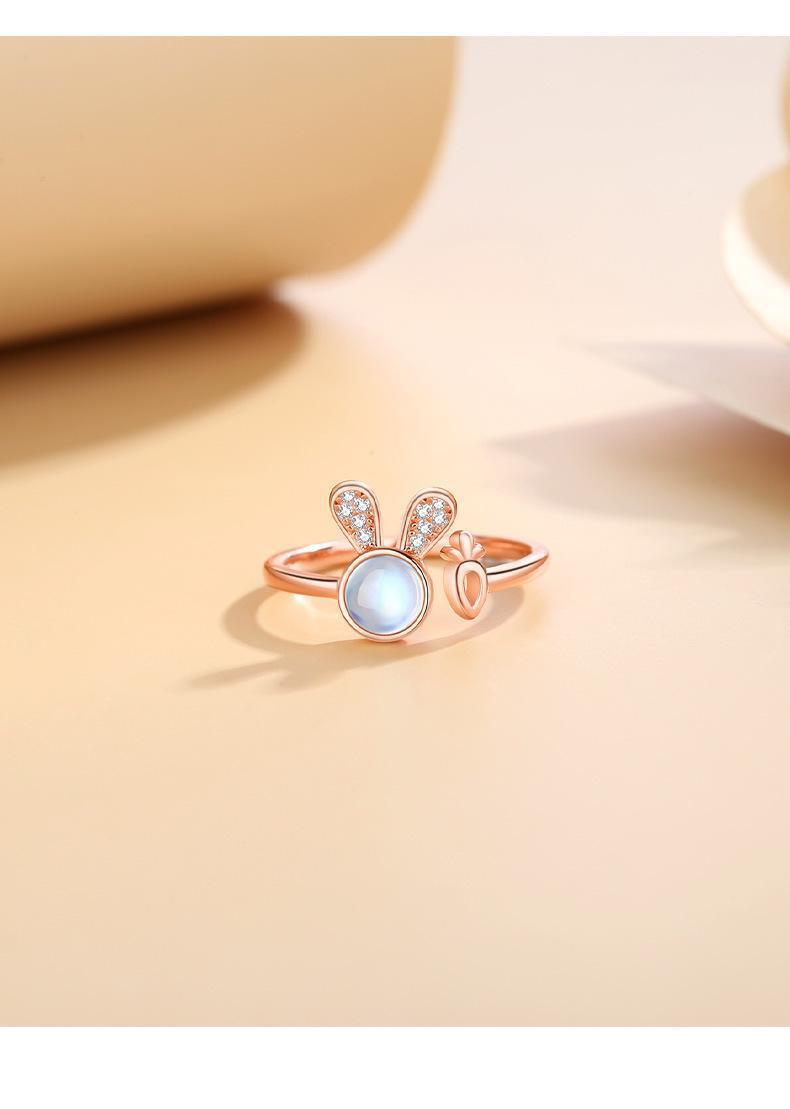 Moonstone Rabbit Ring